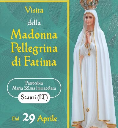 Scauri, La Madonna Pellegrina di Fatima in visita all’Immacolata  Dal 29 aprile al 14 maggio tante le iniziative di spiritualità e di comunità